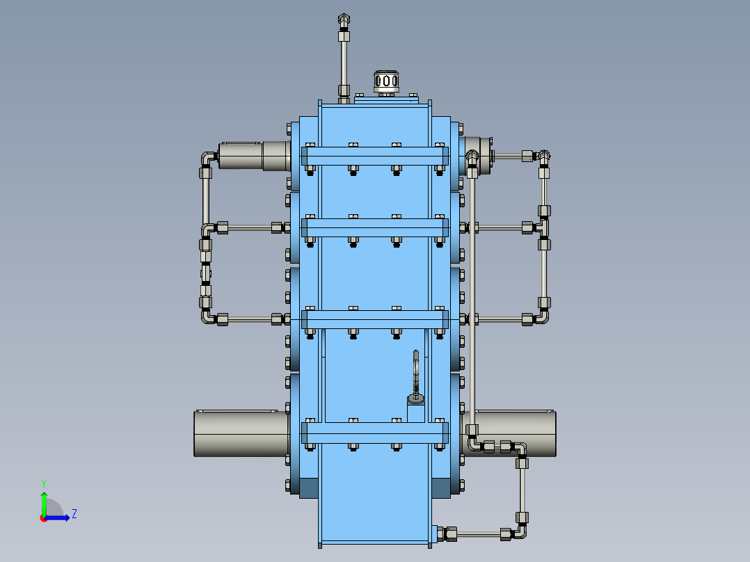 立式减速器（PROE设计）3D模型左视图