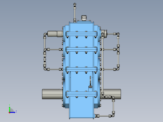 立式减速器（PROE设计）3D模型左视缩略图