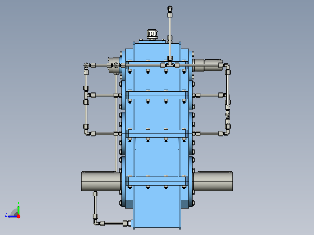 立式减速器（PROE设计）3D模型右视图