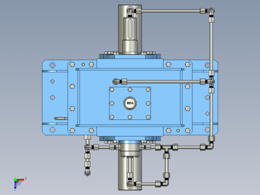 立式减速器（PROE设计）3D模型俯视缩略图