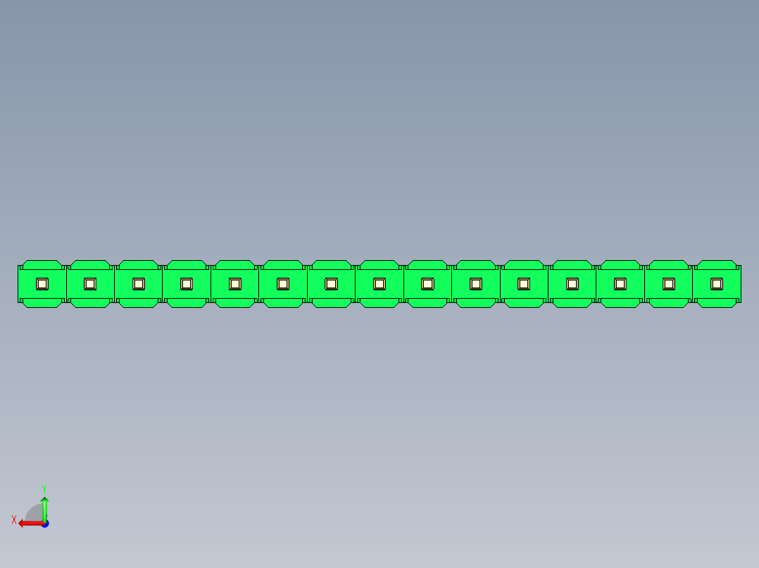 彩色公头100mil（2.54mm）系列-DS1021_green_1x15p_100mil_Type5_rev1.0后视图