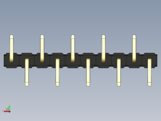 彩色公排针 100mil 2.54mm 系列-DS1022_black_10p_100mil_Type_SMT_R2_rev1.0后视缩略图