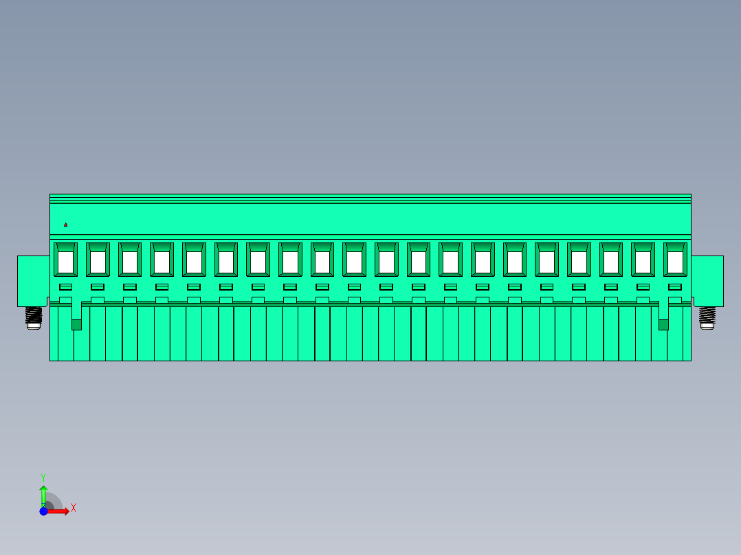 DEGSON 2EDG（M） 系列 5.0mm 螺丝锁紧可插拔接线端子组-2EDGKAM-5.0-20P-14-00AH前视图