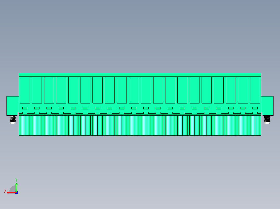 DEGSON 2EDG（M） 系列 5.0mm 螺丝锁紧可插拔接线端子组-2EDGKAM-5.0-20P-14-00AH后视图