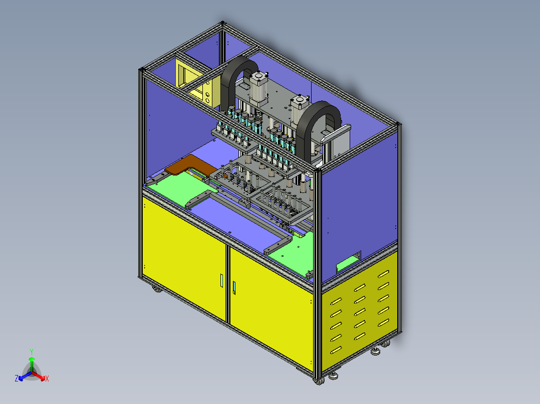 多头螺丝自动锁付机正等轴测图