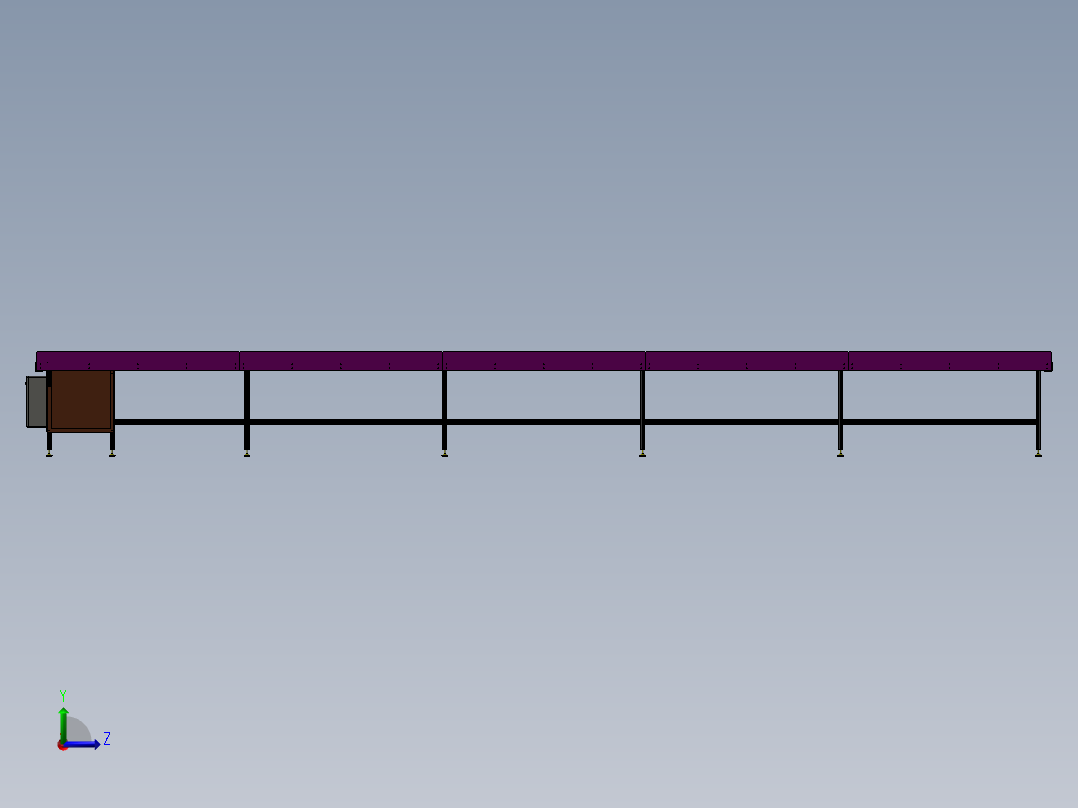 10米PVC输送线 3D模型左视图