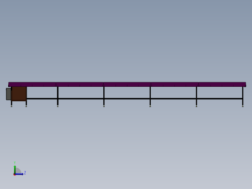 10米PVC输送线 3D模型左视缩略图