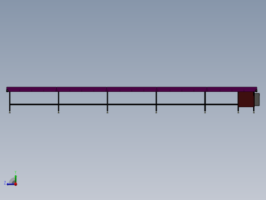 10米PVC输送线 3D模型右视缩略图