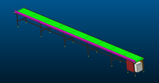 10米PVC输送线 3D模型缩略图