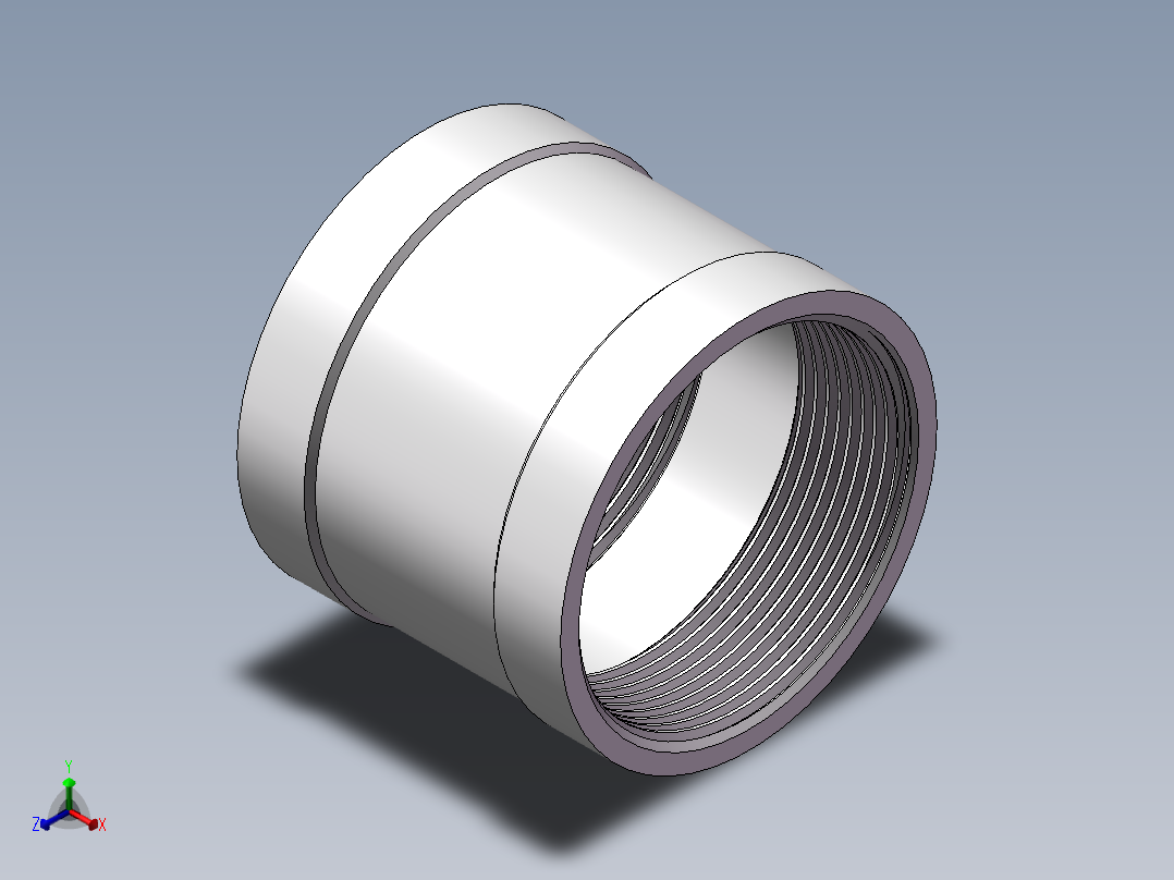 管箍-等径有边 DN50正等轴测图