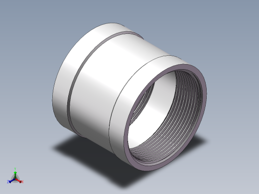 管箍-等径有边 DN50正等轴测缩略图