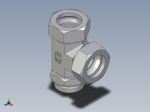 卡套式工业通用硬管接头EO_Adjustable_locknut_run_tee_LEE42ZLRCF