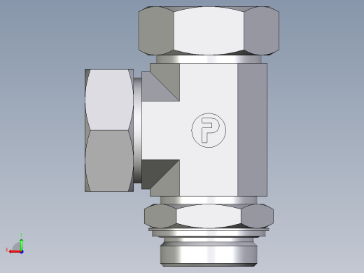 卡套式工业通用硬管接头EO_Adjustable_locknut_run_tee_LEE42ZLRCF后视缩略图