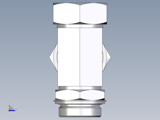 卡套式工业通用硬管接头EO_Adjustable_locknut_run_tee_LEE42ZLRCF左视缩略图