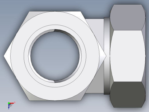 卡套式工业通用硬管接头EO_Adjustable_locknut_run_tee_LEE42ZLRCF俯视缩略图