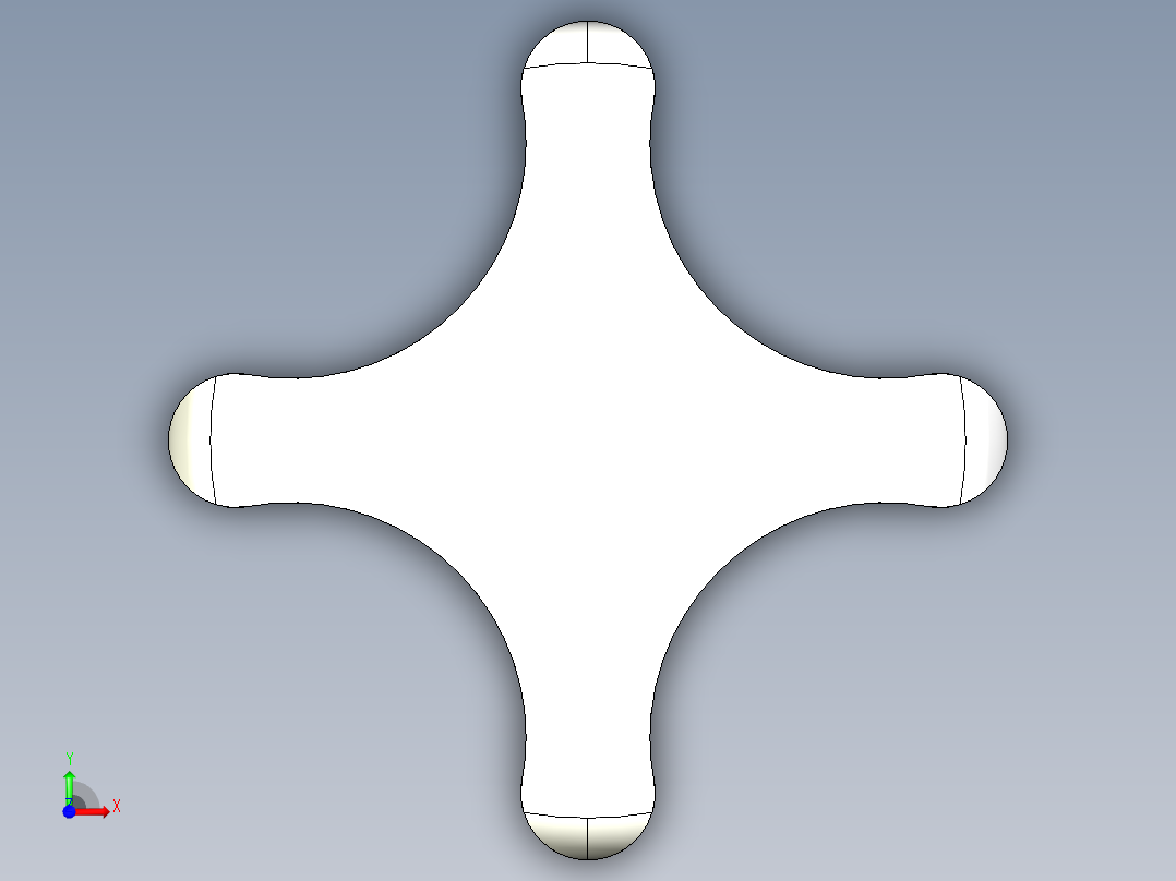 星型把手(鑄鋼)2462-3D多系列多零件图纸模型前视图