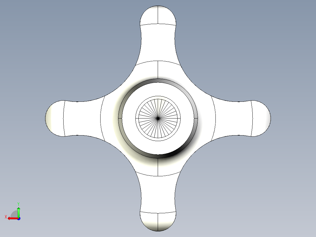 星型把手(鑄鋼)2462-3D多系列多零件图纸模型后视图