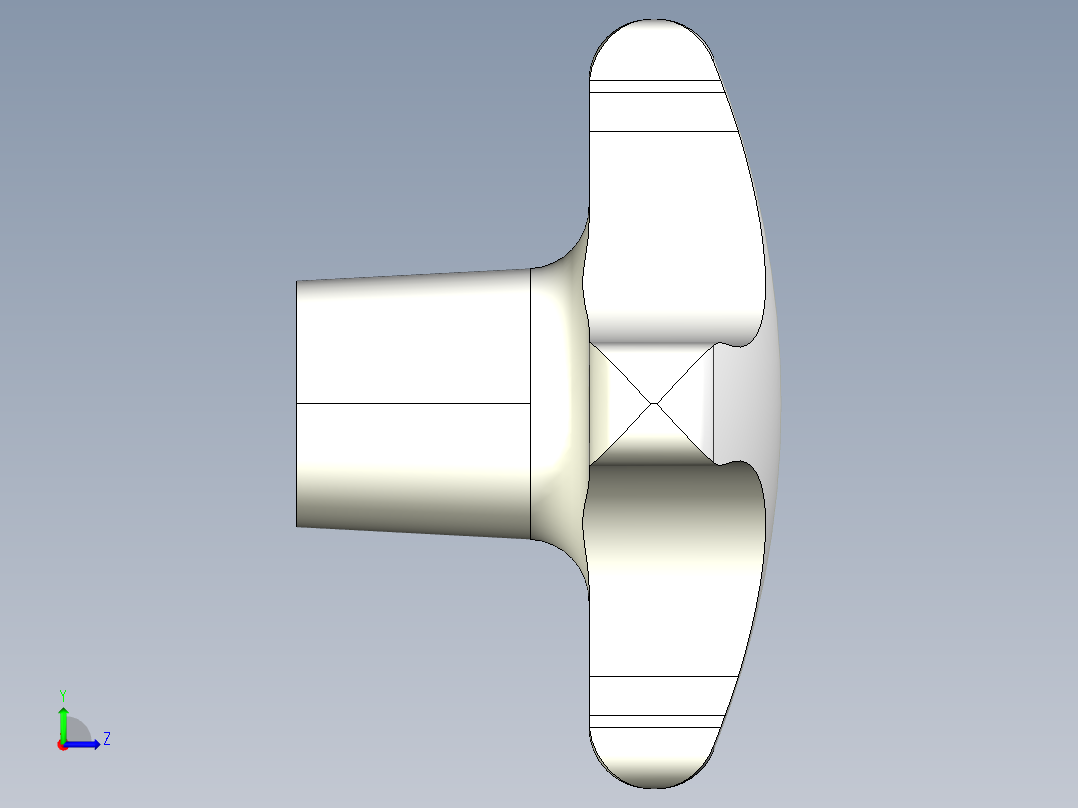 星型把手(鑄鋼)2462-3D多系列多零件图纸模型左视图