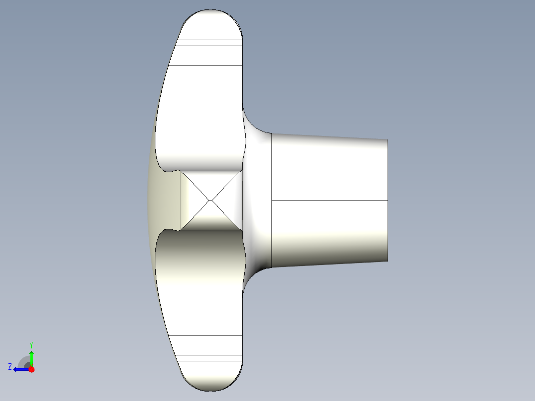 星型把手(鑄鋼)2462-3D多系列多零件图纸模型右视图