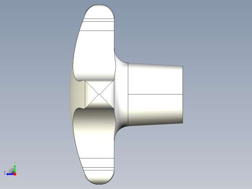 星型把手(鑄鋼)2462-3D多系列多零件图纸模型右视缩略图