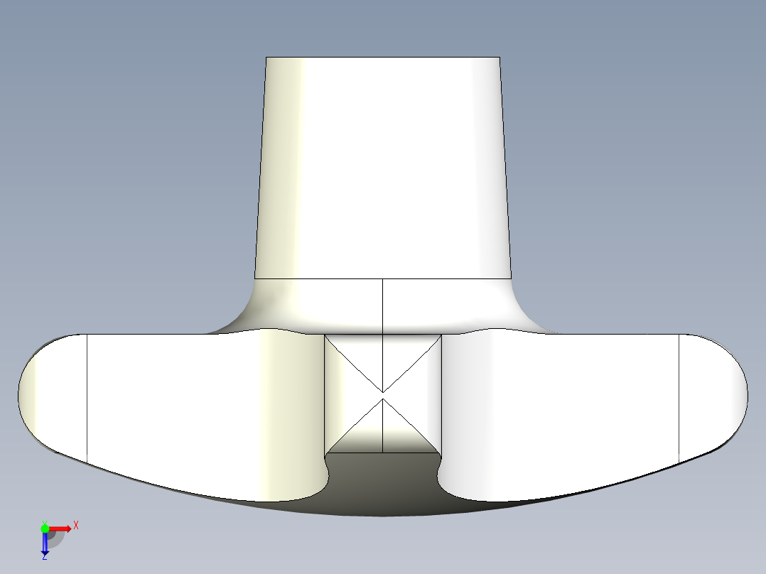 星型把手(鑄鋼)2462-3D多系列多零件图纸模型俯视图