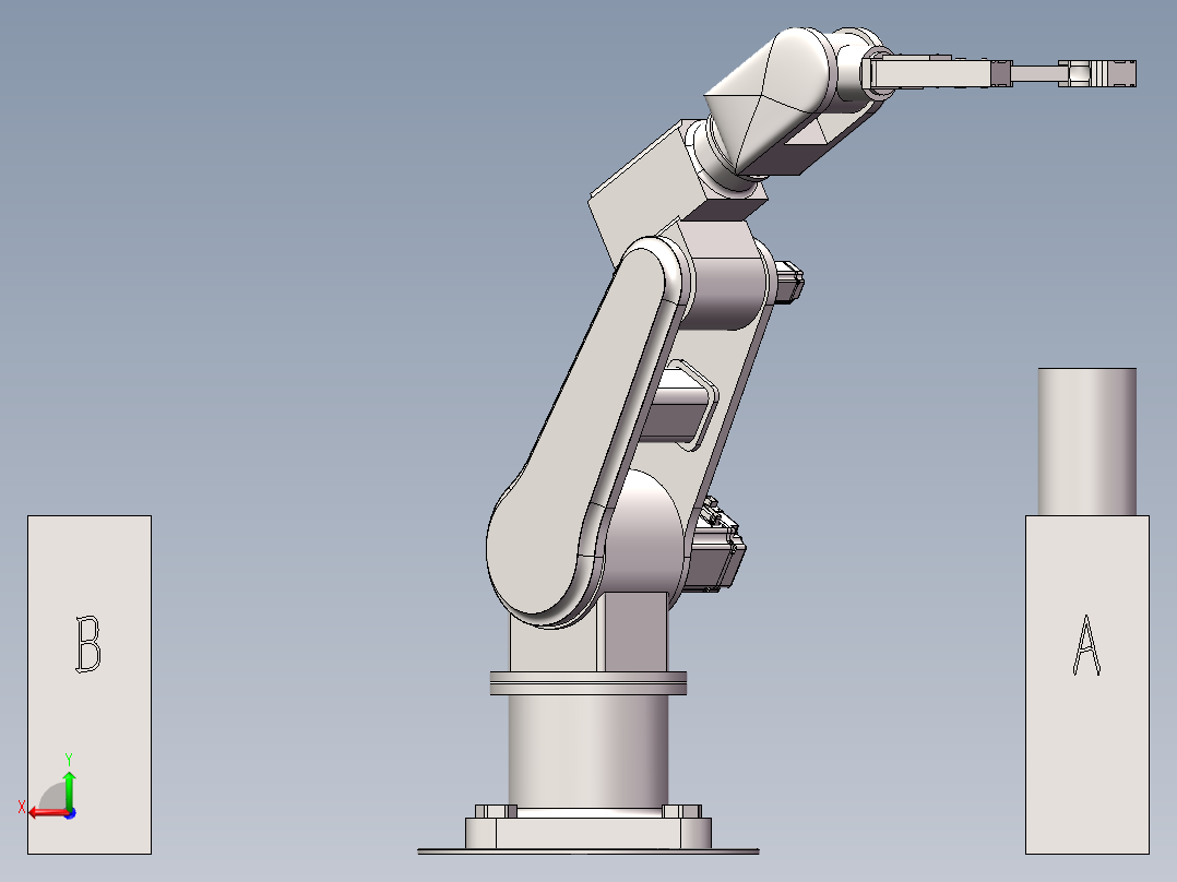 三轴旋转机械臂后视图