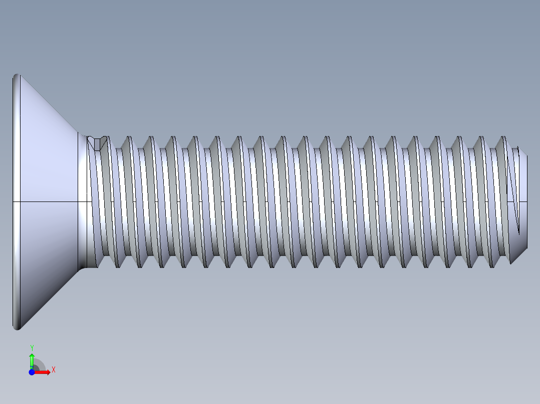 制沉头螺钉-M3_Countersunk_Screw_10前视图