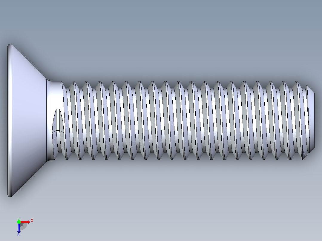制沉头螺钉-M3_Countersunk_Screw_10俯视图