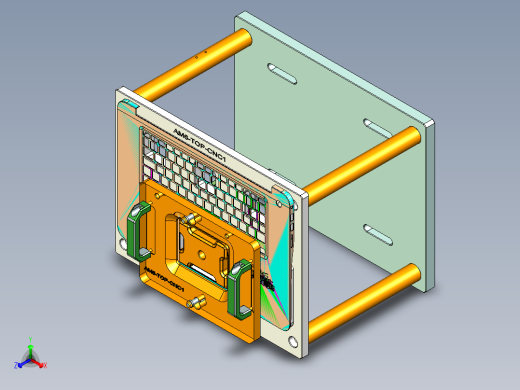 笔记本CNC工装夹具三维模型