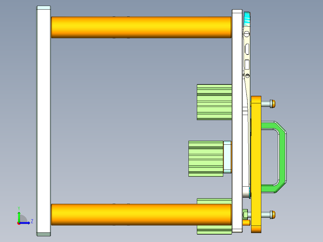 笔记本CNC工装夹具三维模型左视图