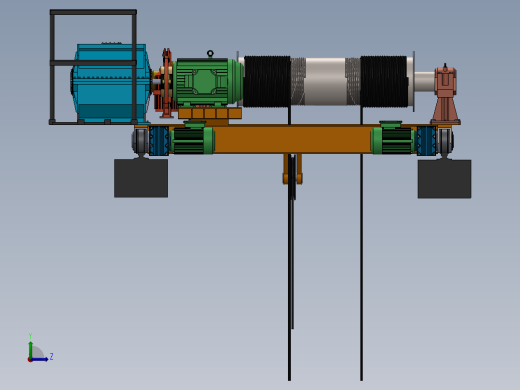 车间起重机天车sw23可编辑左视缩略图