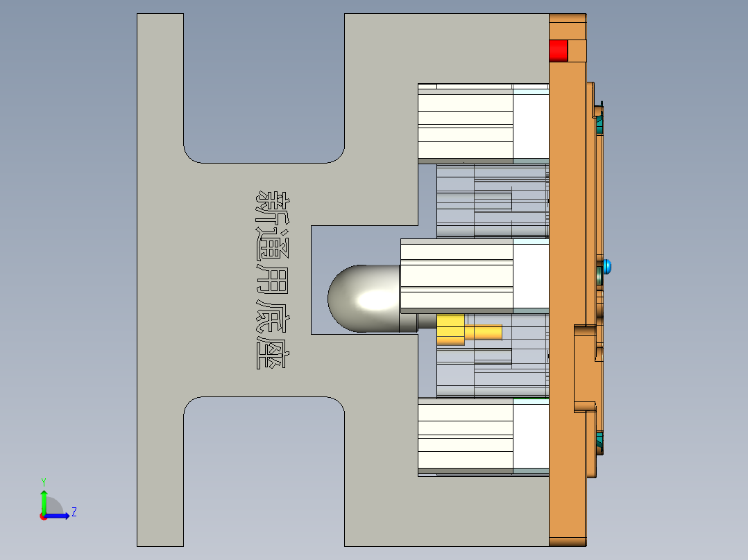 MACH-C笔记本CNC工装夹具三维模型-CNC3-铣外观面-200825左视图