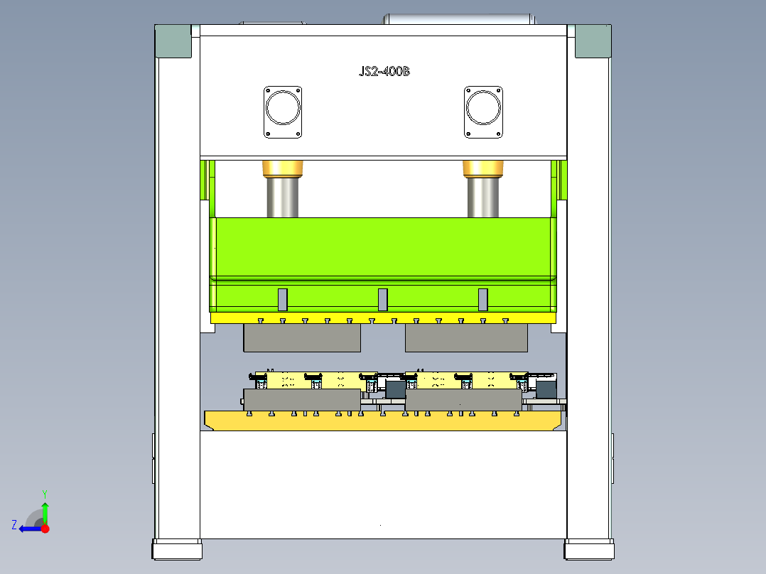 液压冲床右视图