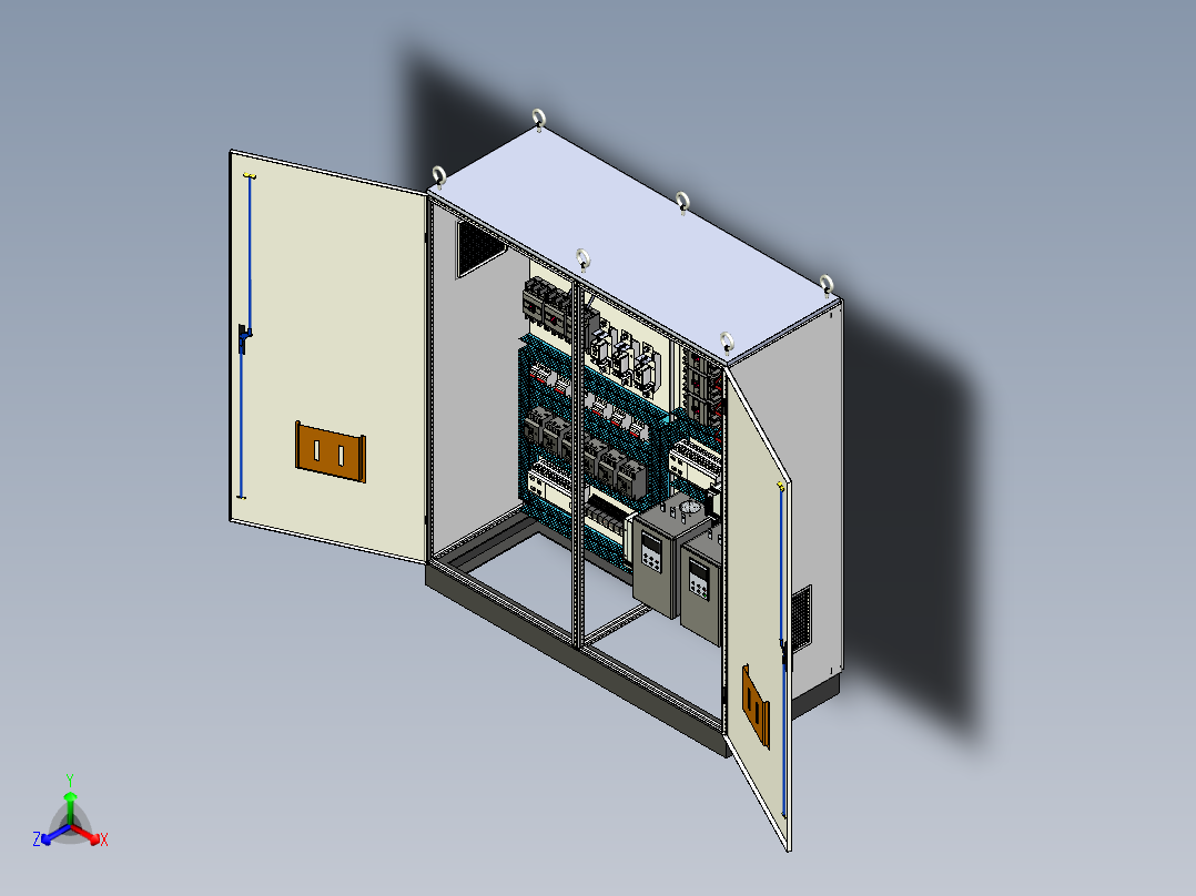 双柜组装刀开关4011+630A竖装plc软启动控制柜