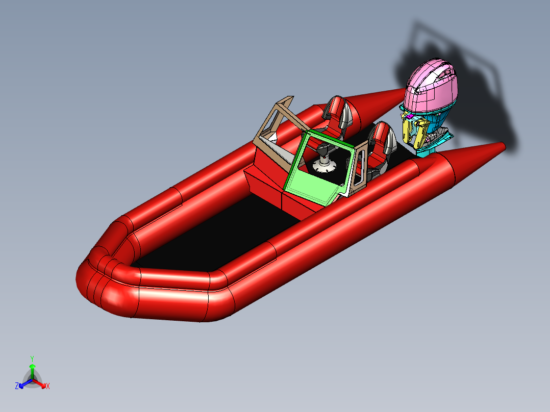 A2004400-RIB 风挡正等轴测图