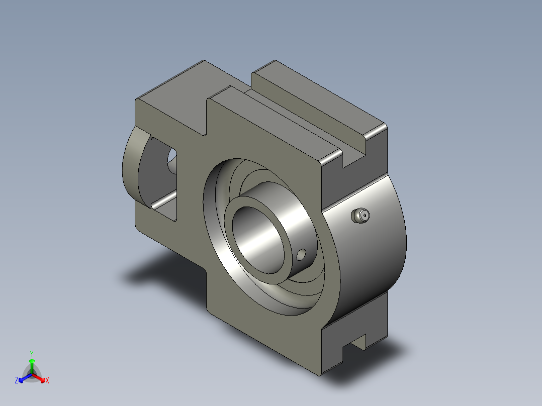 GBT7810-1995带滑块座轴承UCK206正等轴测图