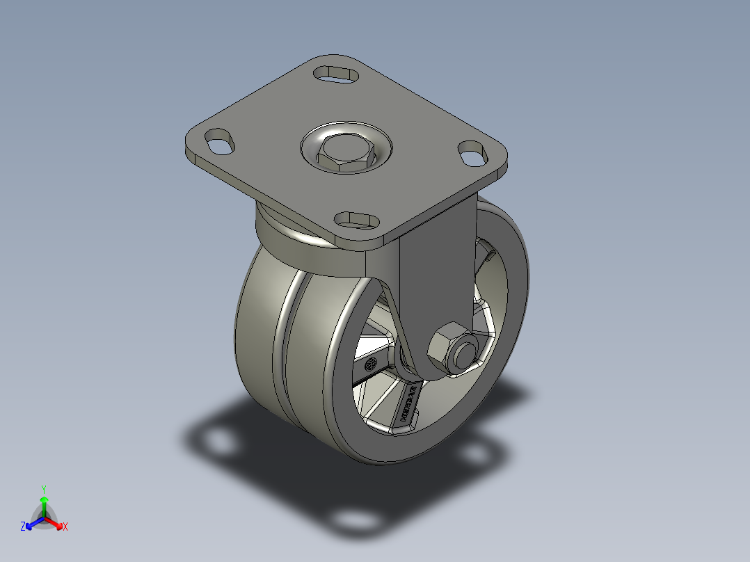 万向轮C415S-HUA1228-twin-H主视图