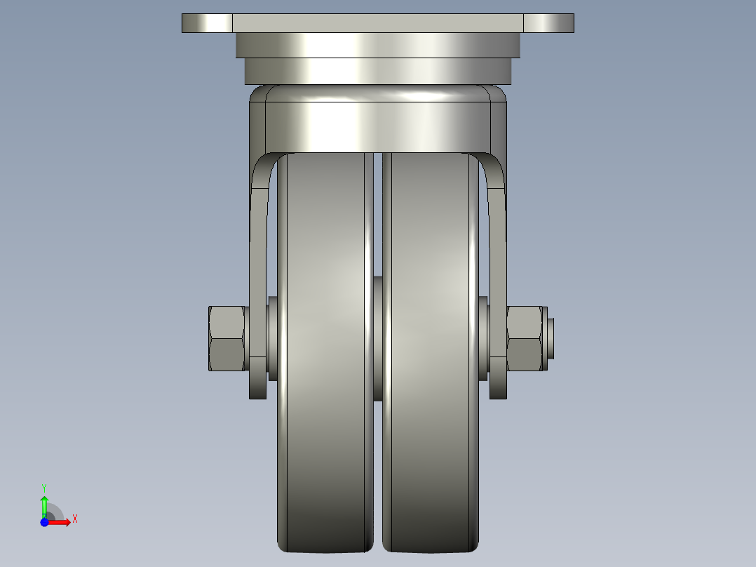 万向轮C415S-HUA1228-twin-H前视图