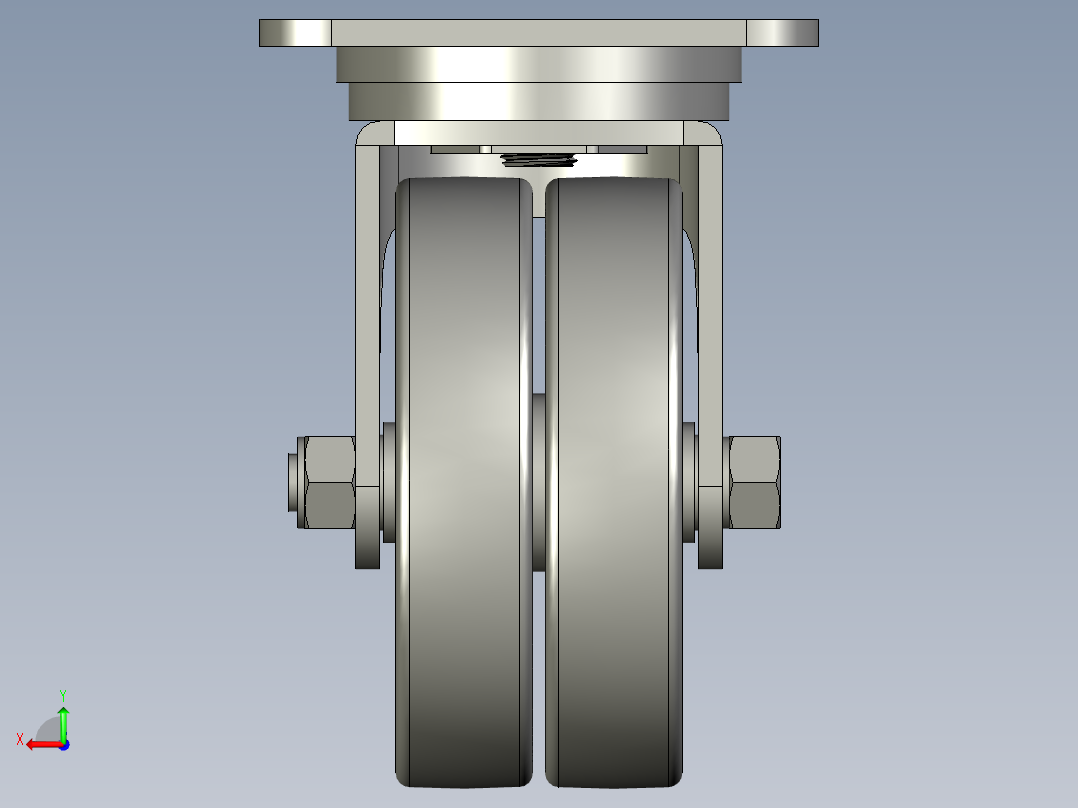 万向轮C415S-HUA1228-twin-H后视图