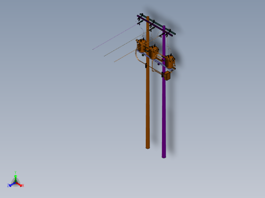 电线杆变压器托架构件装置后视缩略图