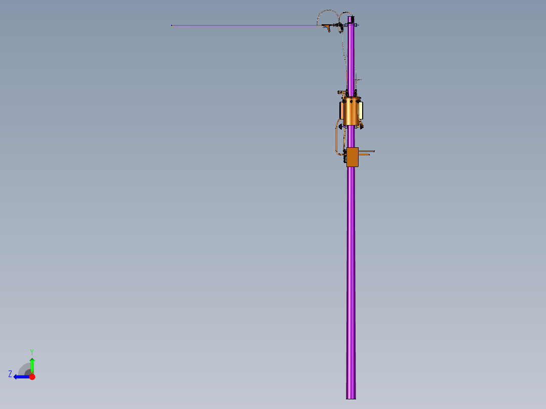 电线杆变压器托架构件装置右视图