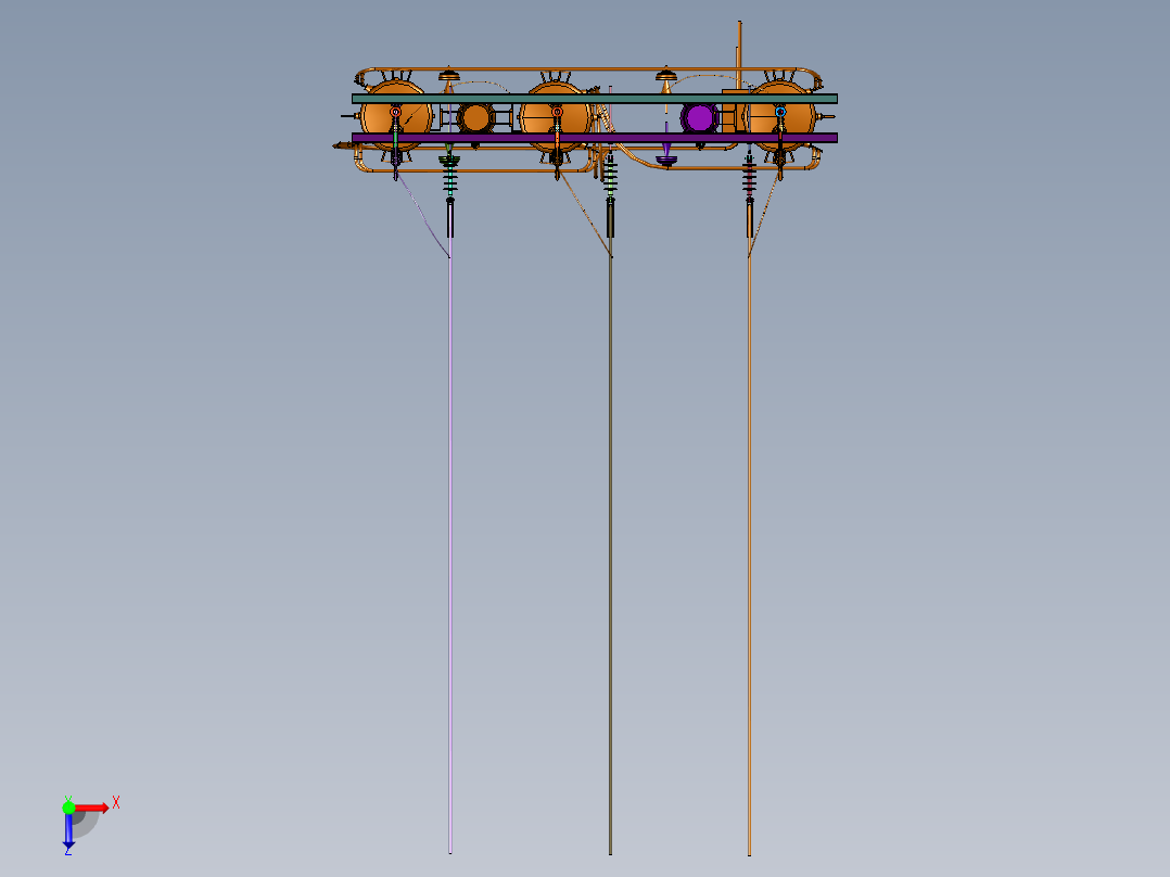 电线杆变压器托架构件装置俯视图
