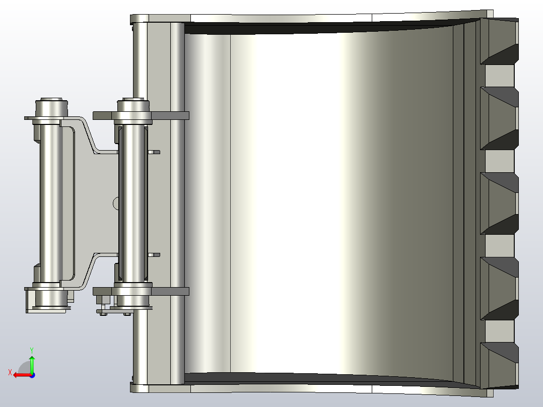 挖掘机用快卸铲斗后视图
