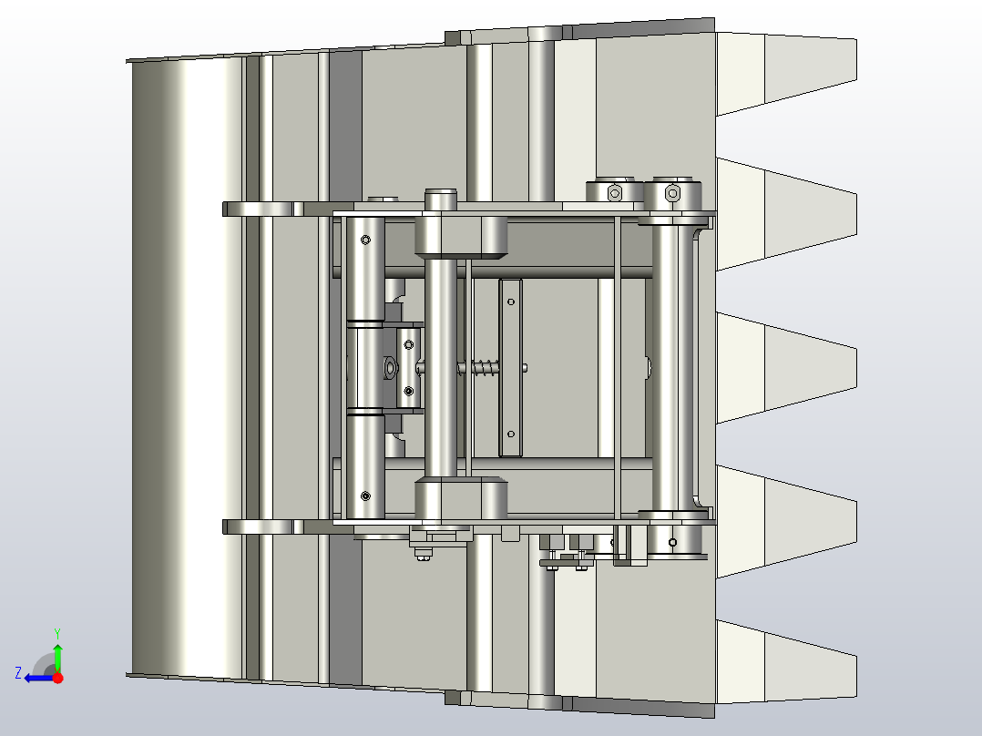 挖掘机用快卸铲斗右视图