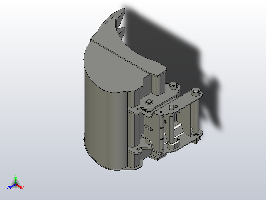挖掘机用快卸铲斗正等轴测图