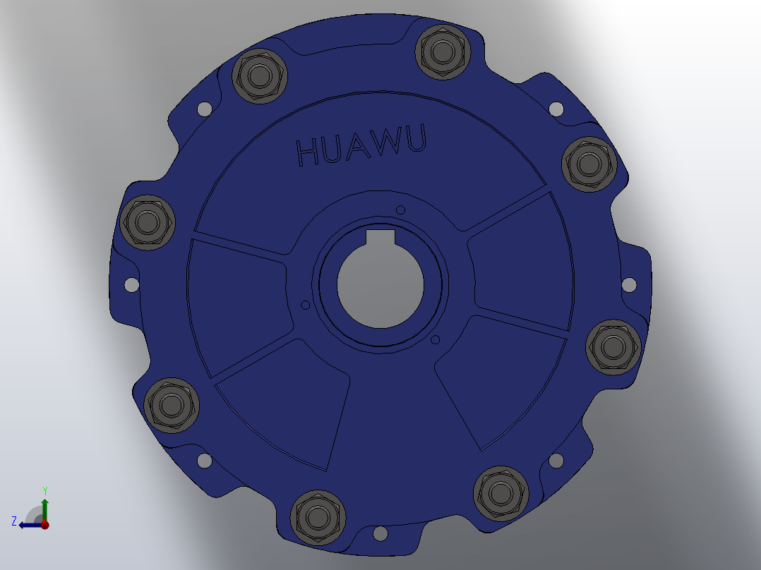 HSLP系统气动水冷盘式制动器_HSLP0802俯视图