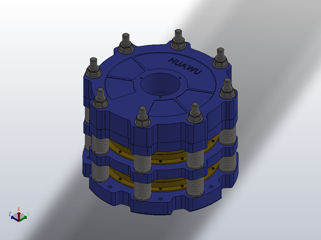HSLP系统气动水冷盘式制动器_HSLP0802正等轴测图
