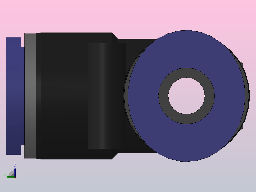 PD螺纹侧三通[PD06-M6]后视图