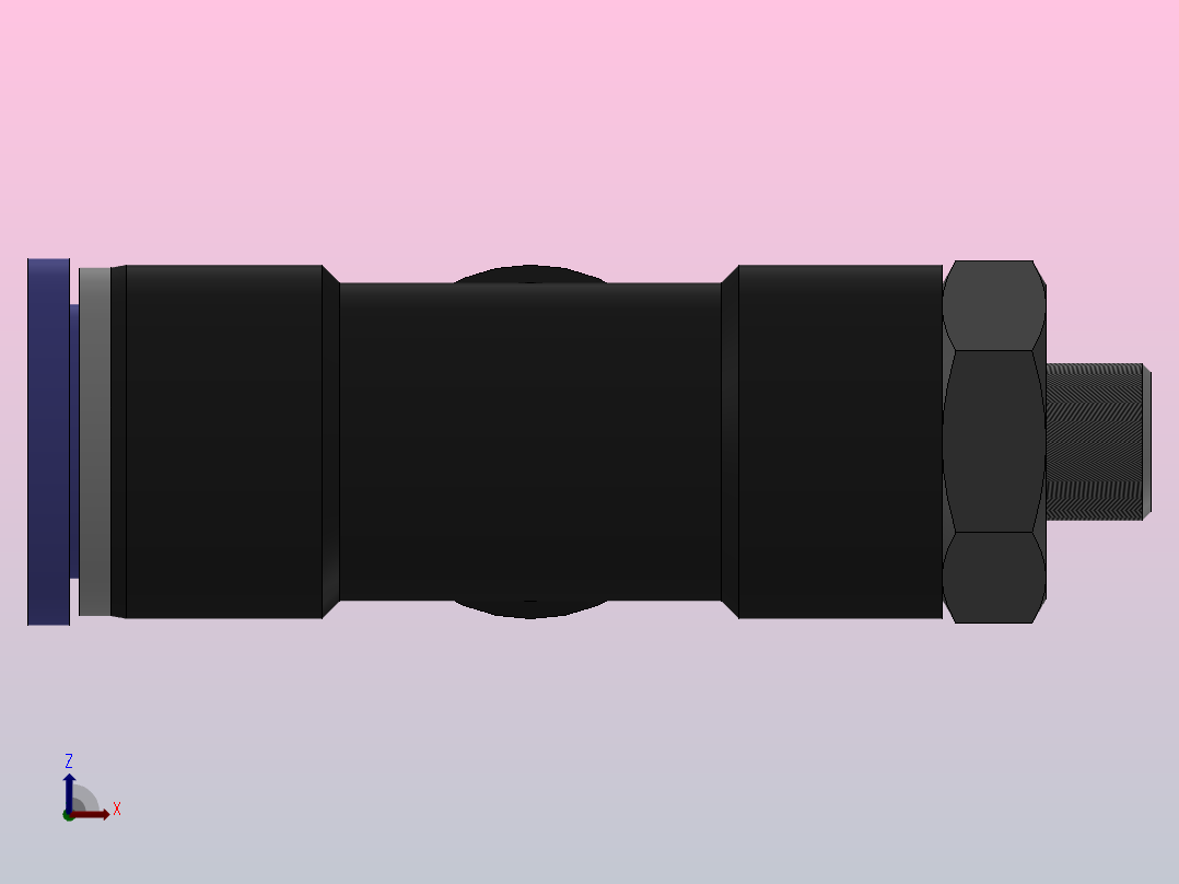 PD螺纹侧三通[PD06-M6]左视图