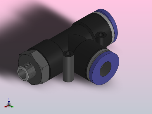 PD螺纹侧三通[PD06-M6]正等轴测缩略图